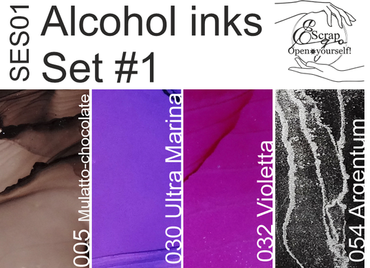 Set #1 Alcohol inks 10ml + Blender 120ml SES01