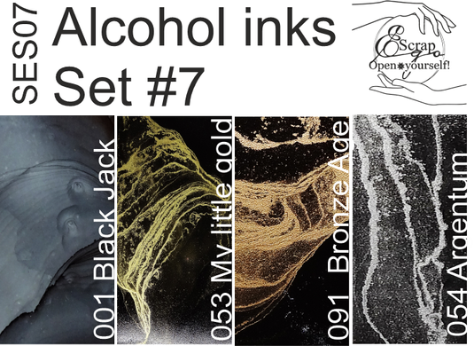 Set #7 Alcohol inks 10ml + Blender 120ml SES07