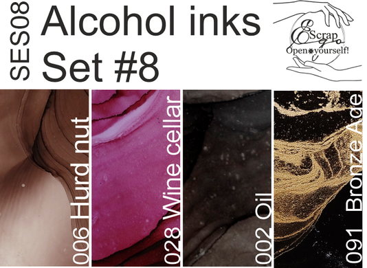 Set #8 Alcohol inks 10ml + Blender 120ml SES08