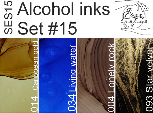 Set #15 Alcohol inks 10ml + Blender 120ml SES15