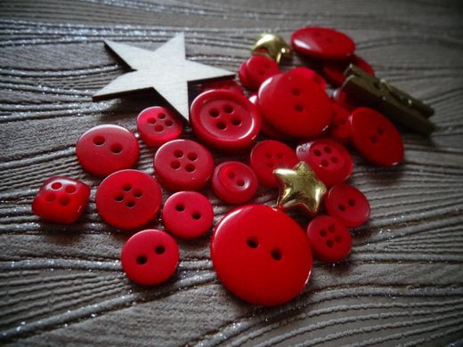 Set of buttons and decor "ScrapEgo" Red mix