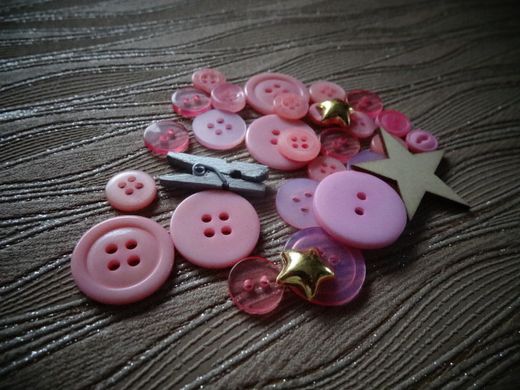 Set of buttons and decor "ScrapEgo" Pink mix