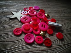 Set of buttons and decor "ScrapEgo" Raspberry mix