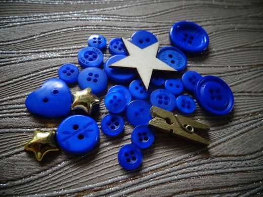 Набір гудзиків і декору "ScrapEgo" Діамантово-синій мікс