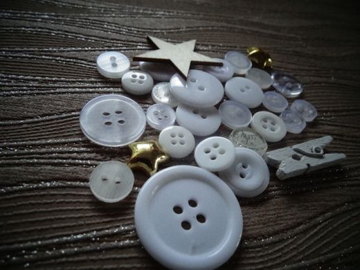 Set of buttons and decor "ScrapEgo" White mix