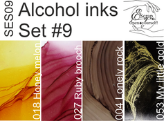 Set #9 Alcohol inks 10ml + Blender 120ml SES09