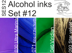 Set #12 Alcohol inks 10ml + Blender 120ml SES12