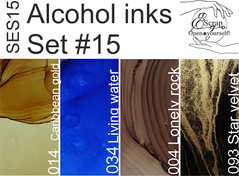 Set #15 Alcohol inks 10ml + Blender 120ml SES15