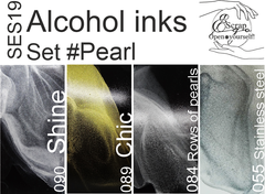Set #Pearl Alcohol inks 10ml + Blender 120ml SES19